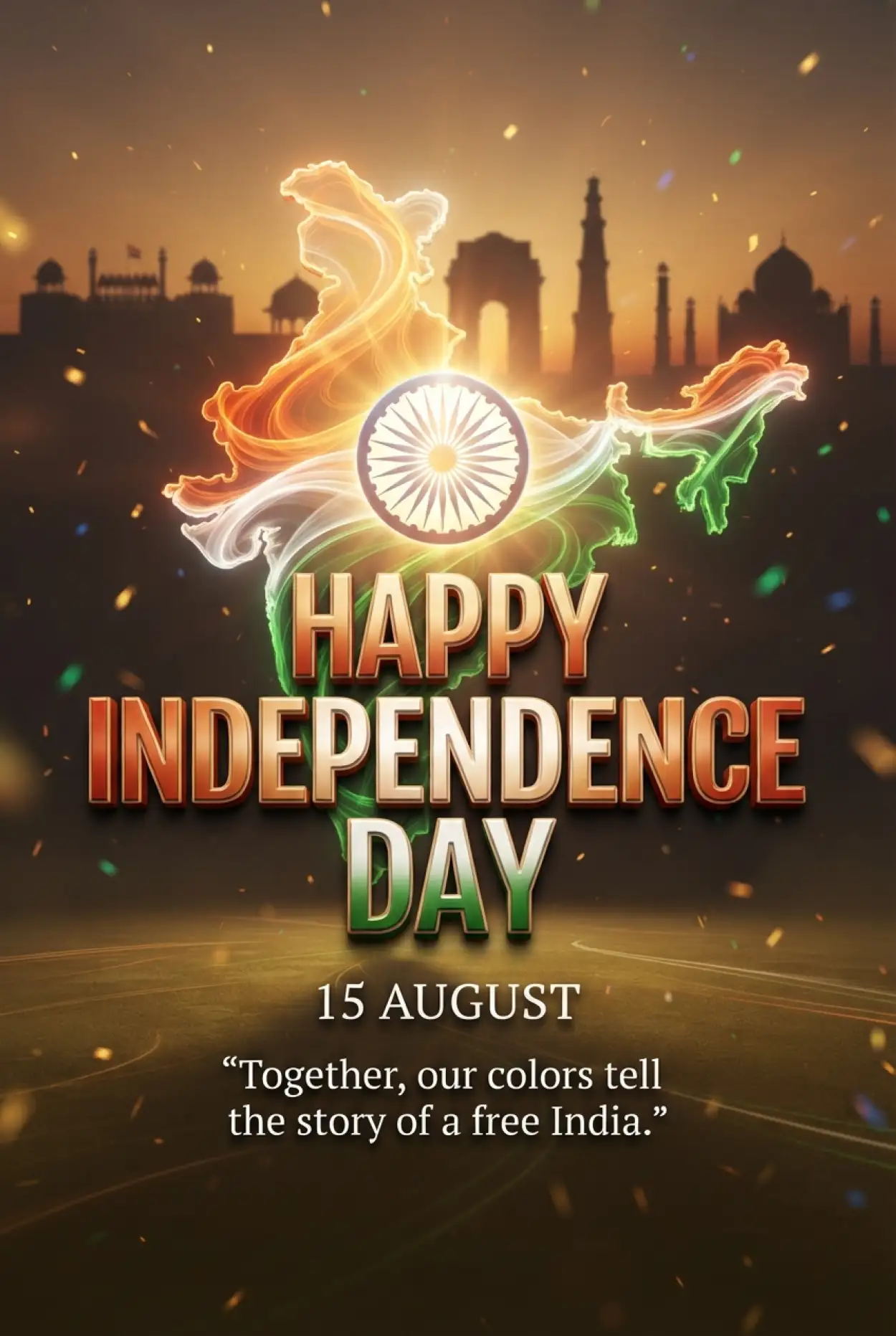 Free Download Indian Independence Day Wishes 2026 Whatsapp Greeting Images - High Quality Indian Independence Day Wishes 2026 Image