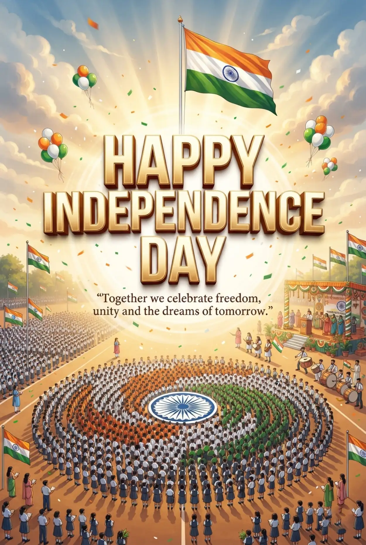 Free Download Indian Independence Day Wishes 2026 - High Quality Indian Independence Day Wishes 2026 Image