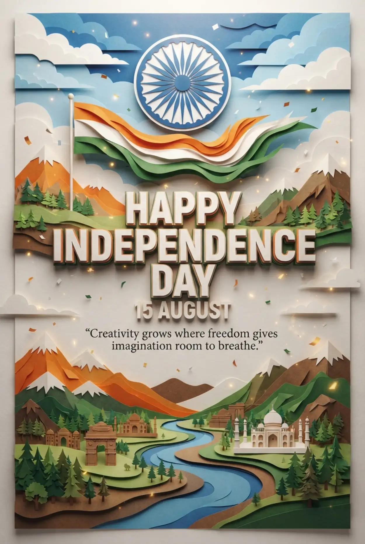 Free Download Indian Independence Day Wishes Card 2026 - High Quality Indian Independence Day Wishes 2026 Image