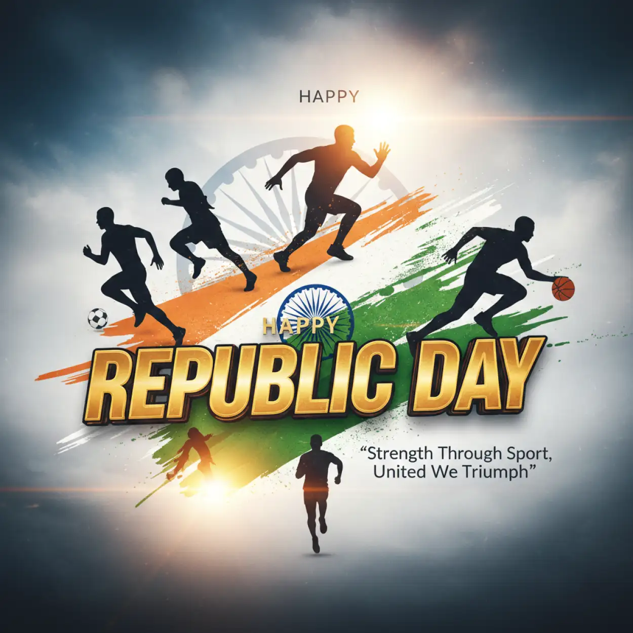 indian republic day sports theme poster