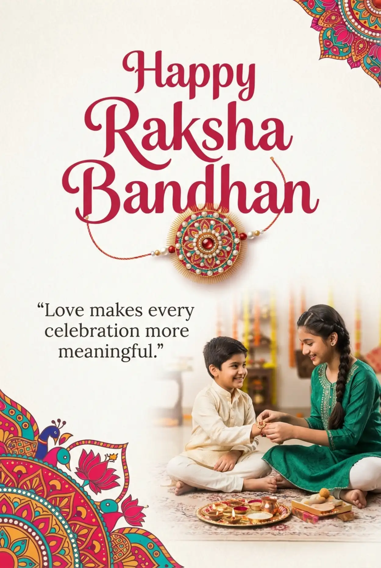 Free Download Inspirational Raksha Bandhan Greetings And Blessings - High Quality Happy Raksha Bandhan Greetings Image
