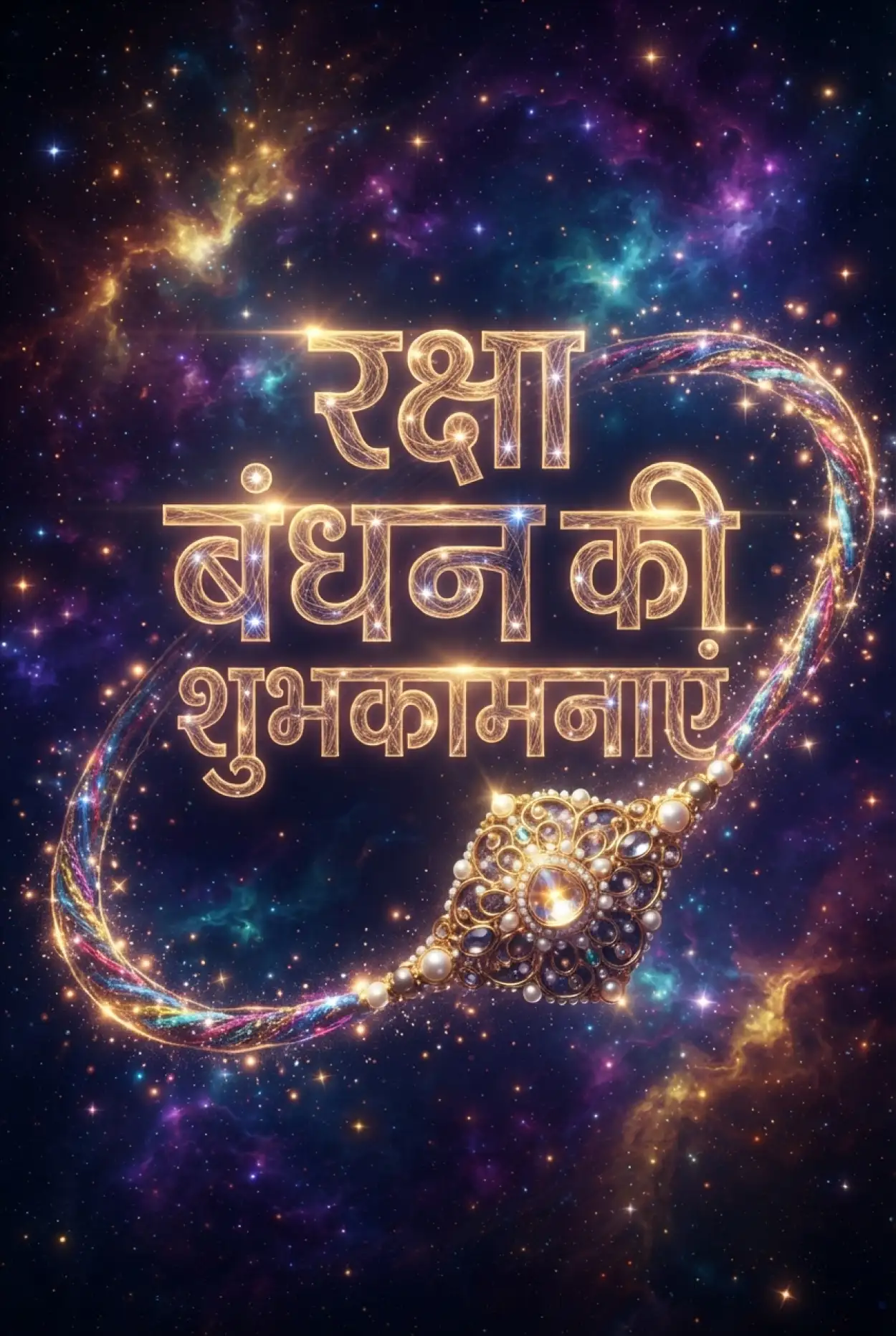 Free Download Instagram Viral Raksha Bandhan Hindi Poster With Creative Typography - High Quality Raksha Bandhan Ki Shubhkamnaye In Hindi Image