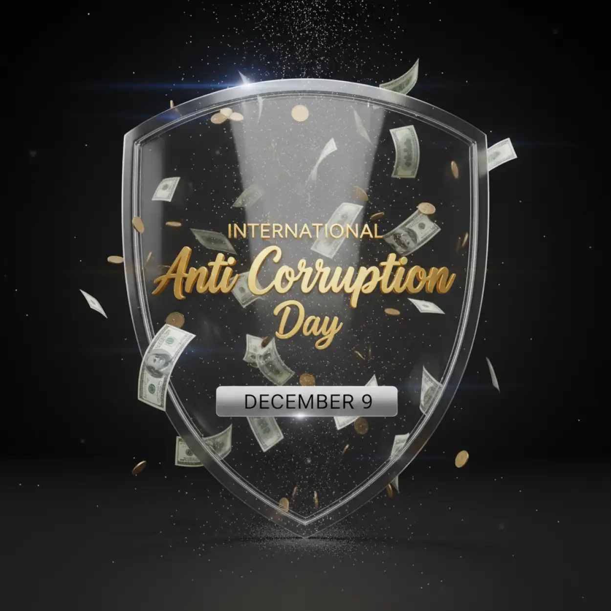 International Anti-Corruption Day 3D typography banner