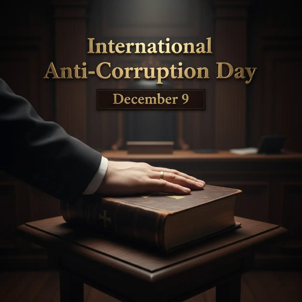International Anti-Corruption Day certificate template design