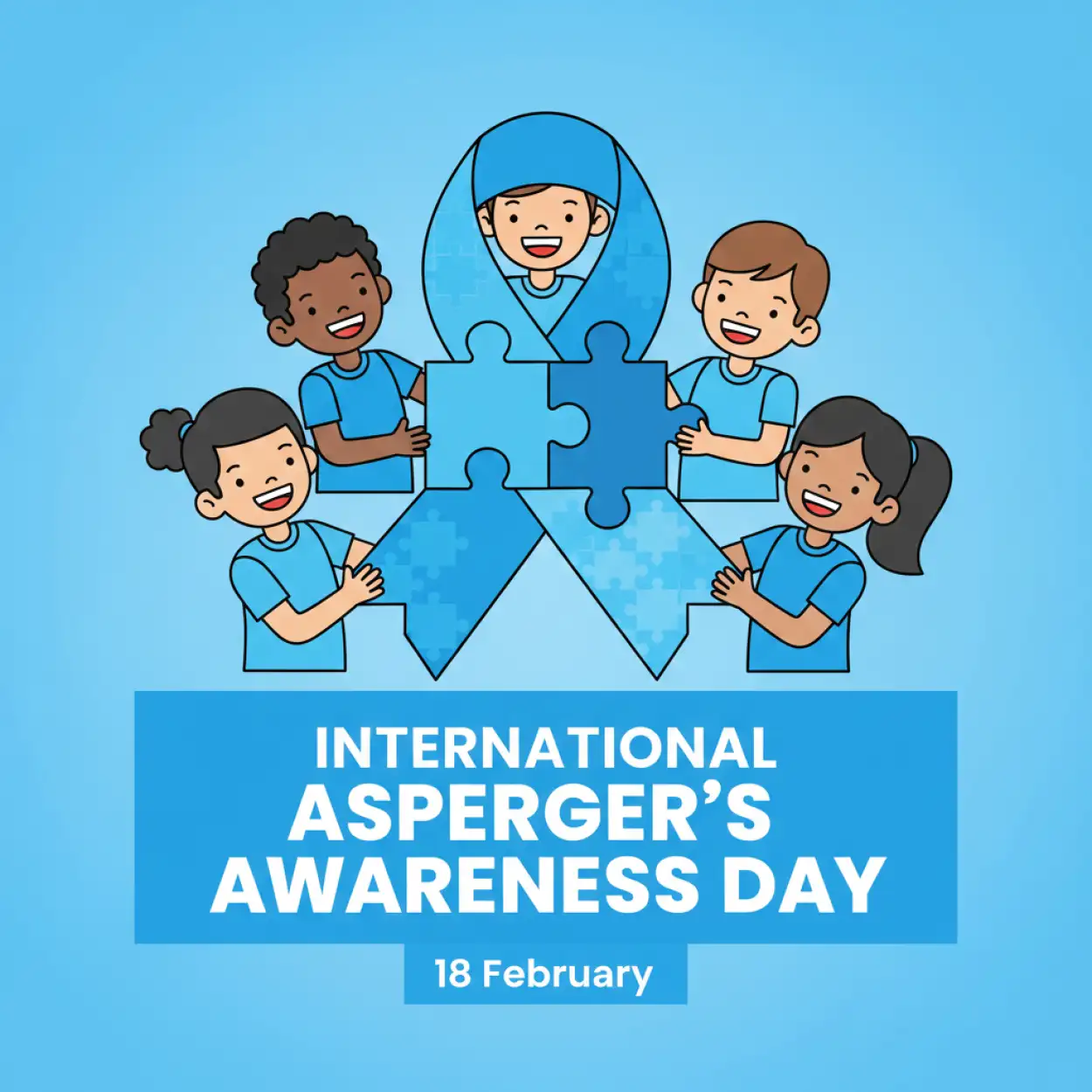 international aspergers awareness day vector illustration