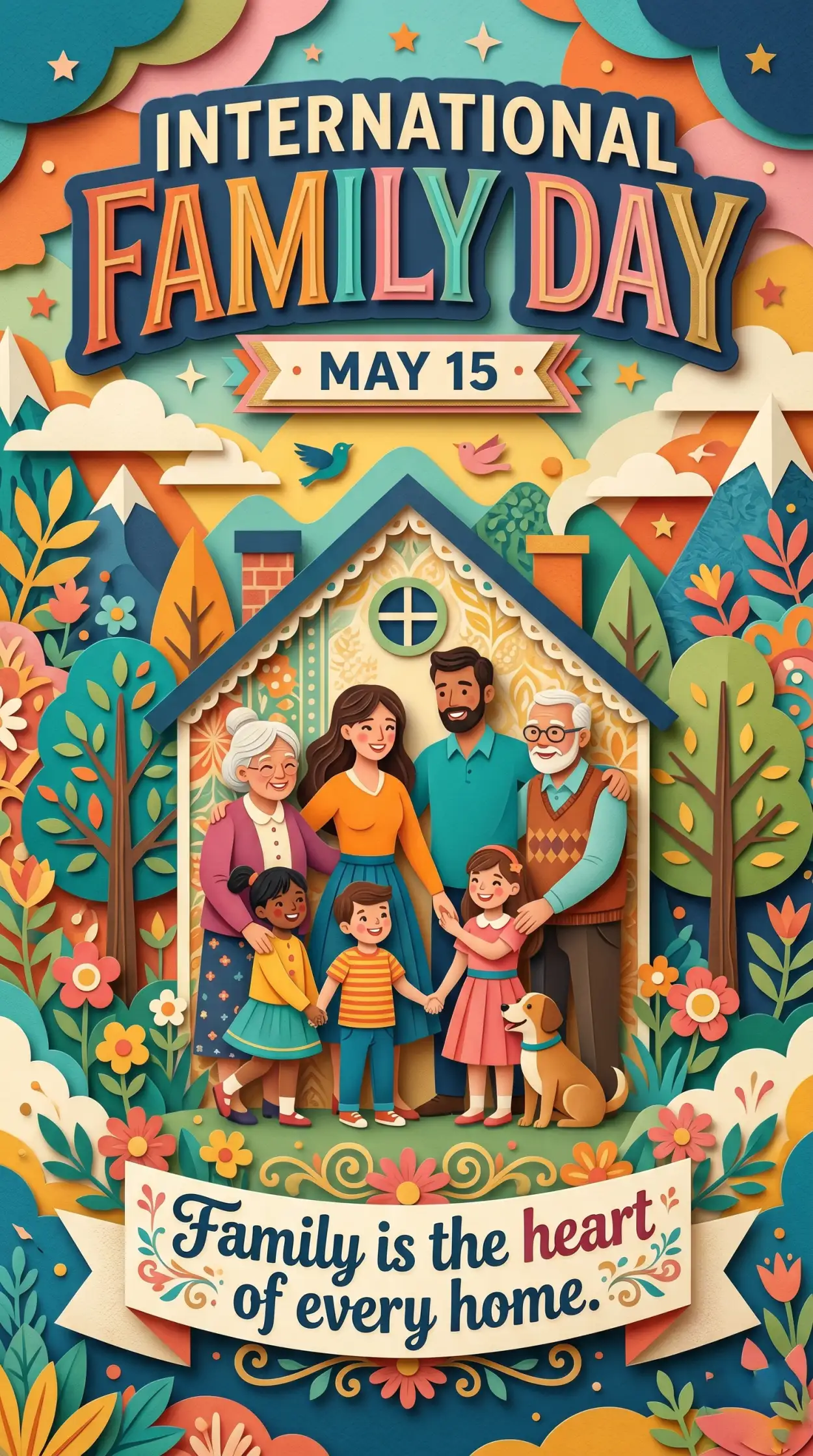 Free Download International Family Day 2026 Family Care Awareness Poster - High Quality International Family Day 2026 Image