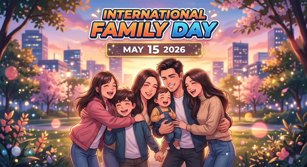 Free Download International Family Day 2026 Modern Family Illustration - High Quality International Family Day 2026 Wishes Image