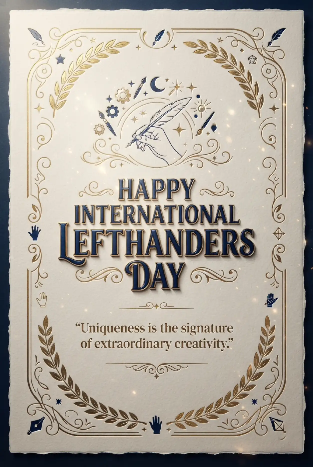 Free Download International Lefthanders Day Certificate Design 2026 - High Quality International Lefthanders Day 2026 Image