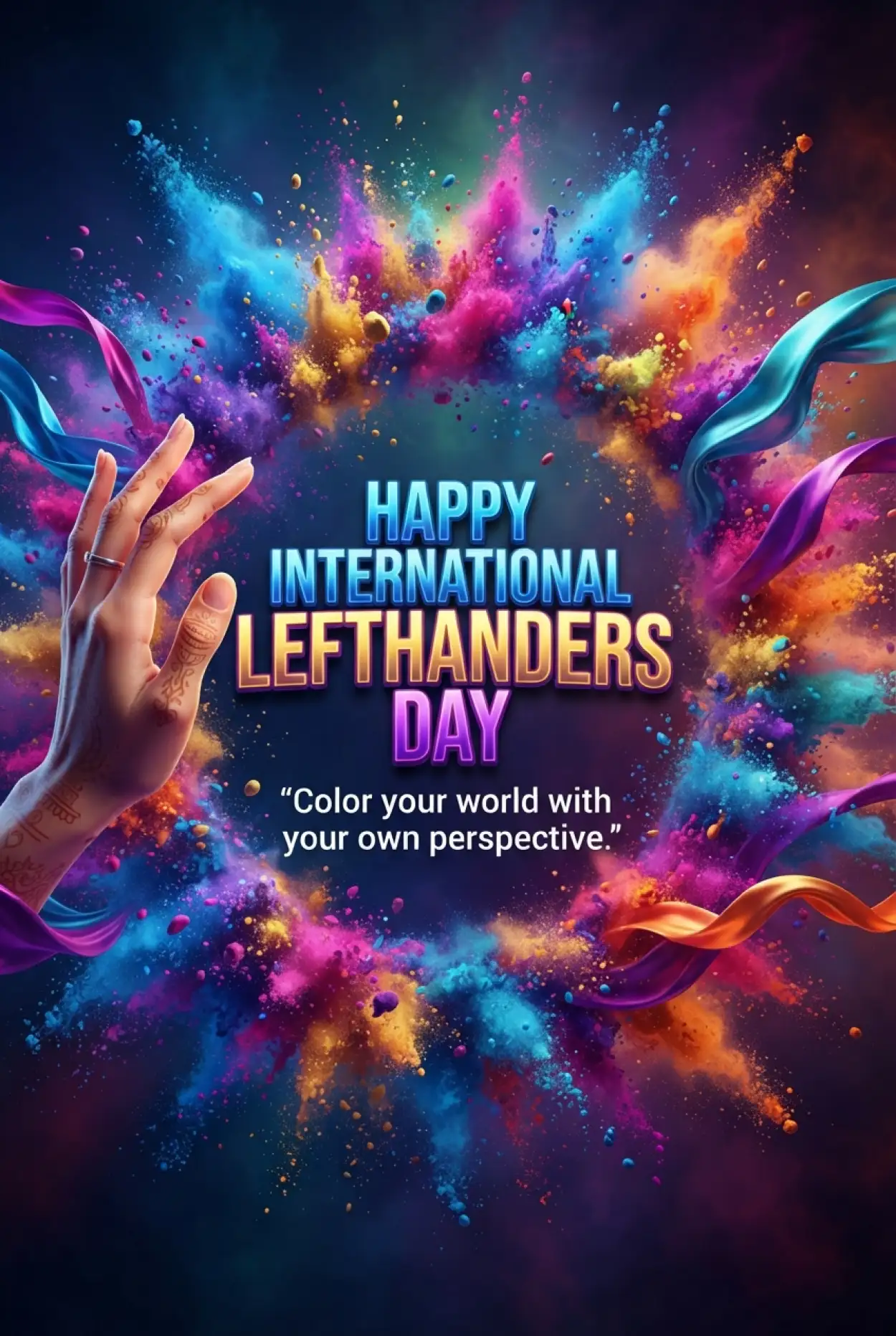 Free Download International Lefthanders Day Colorful Wallpaper - High Quality International Lefthanders Day 2026 Image
