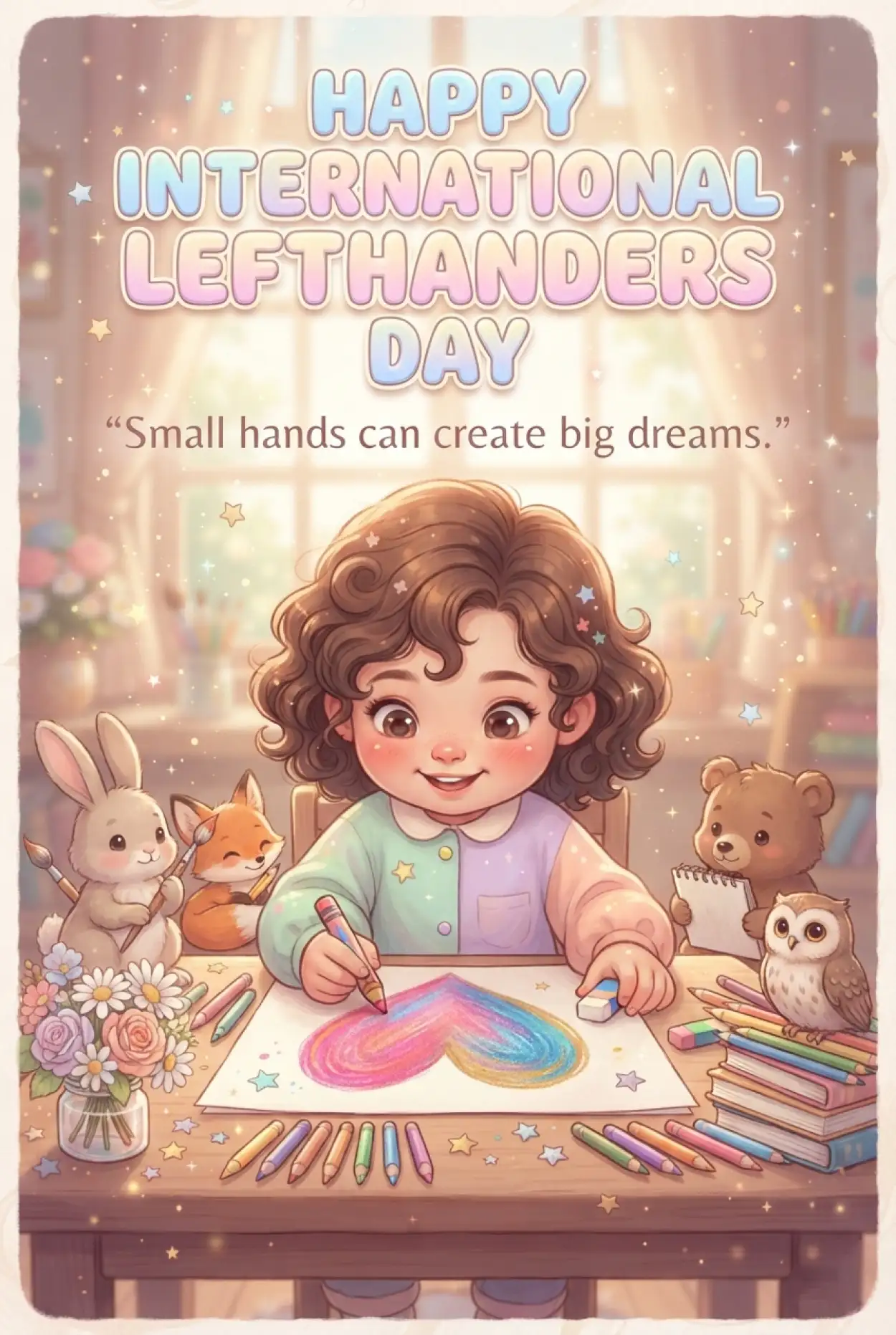 Free Download International Lefthanders Day Cute Illustration - High Quality International Lefthanders Day 2026 Image