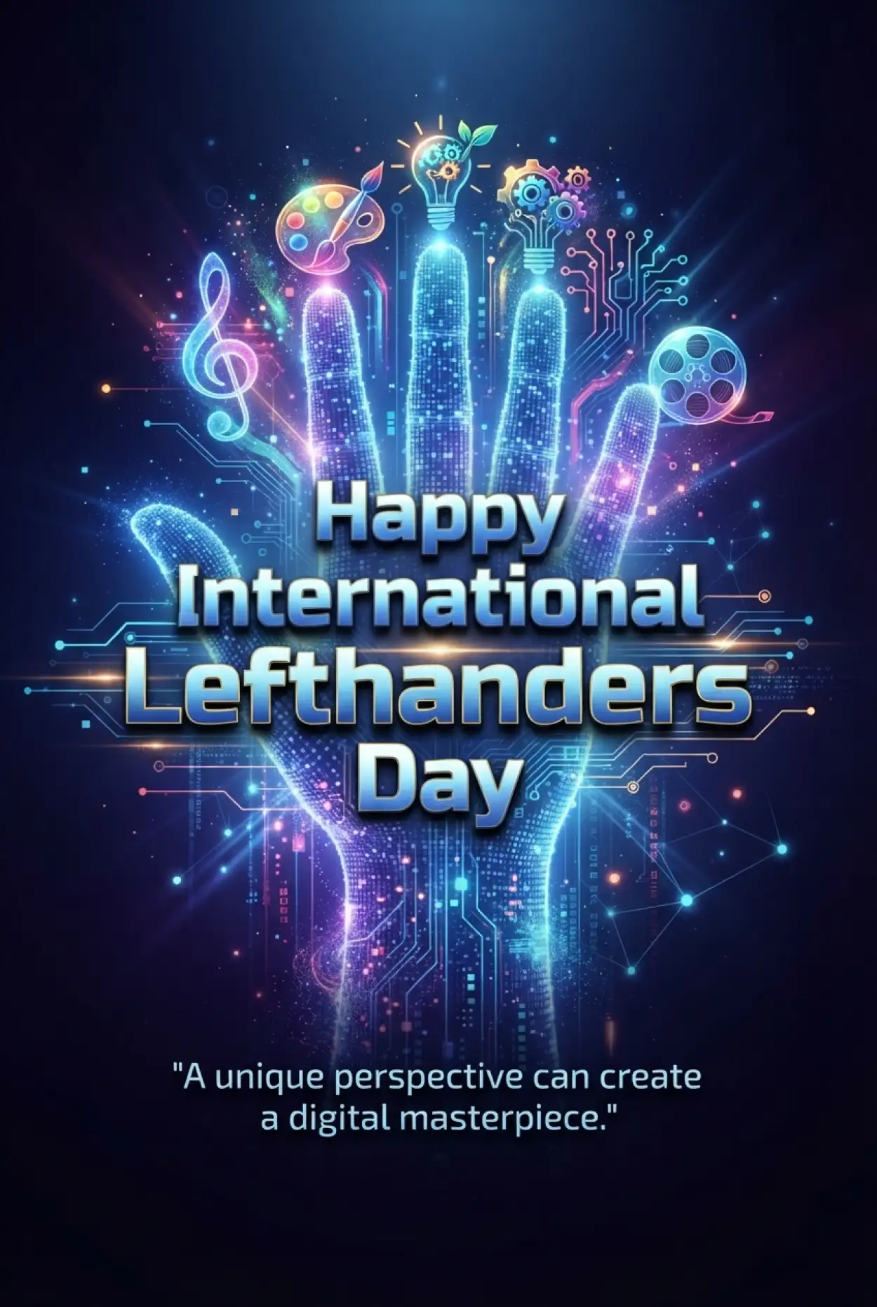 Free Download International Lefthanders Day Digital Poster 2026 - High Quality International Lefthanders Day 2026 Image