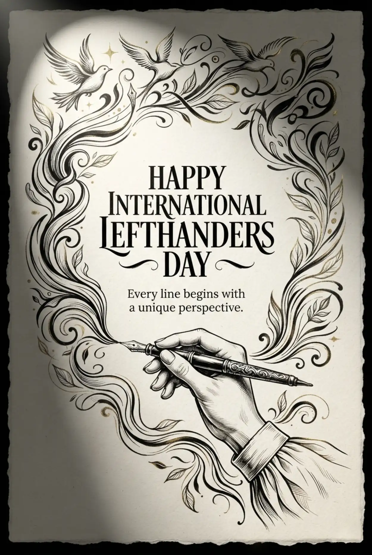 Free Download International Lefthanders Day Typography Design 2026 - High Quality International Lefthanders Day 2026 Image