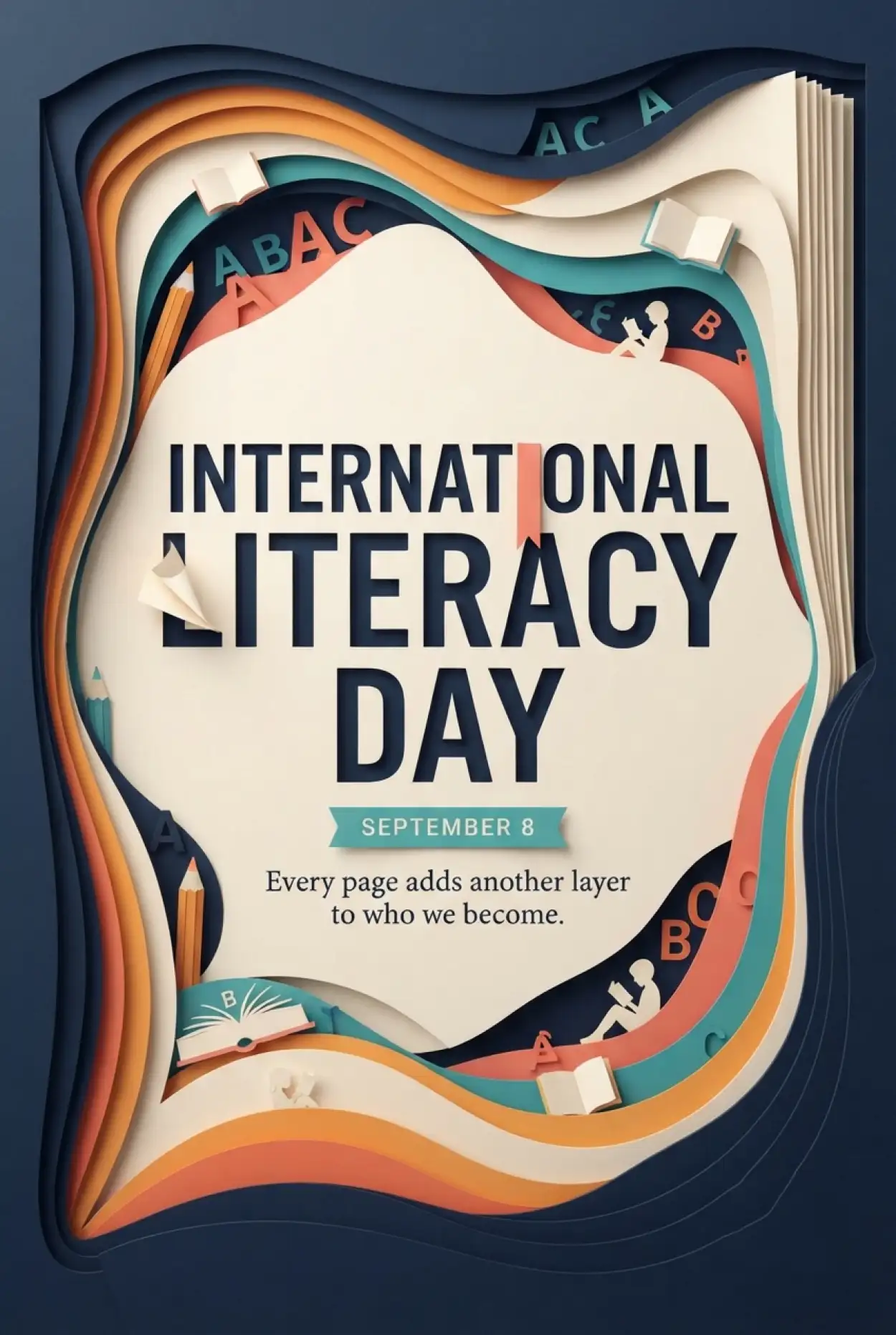 Free Download International Literacy Day Typography Design - High Quality International Literacy Day Image