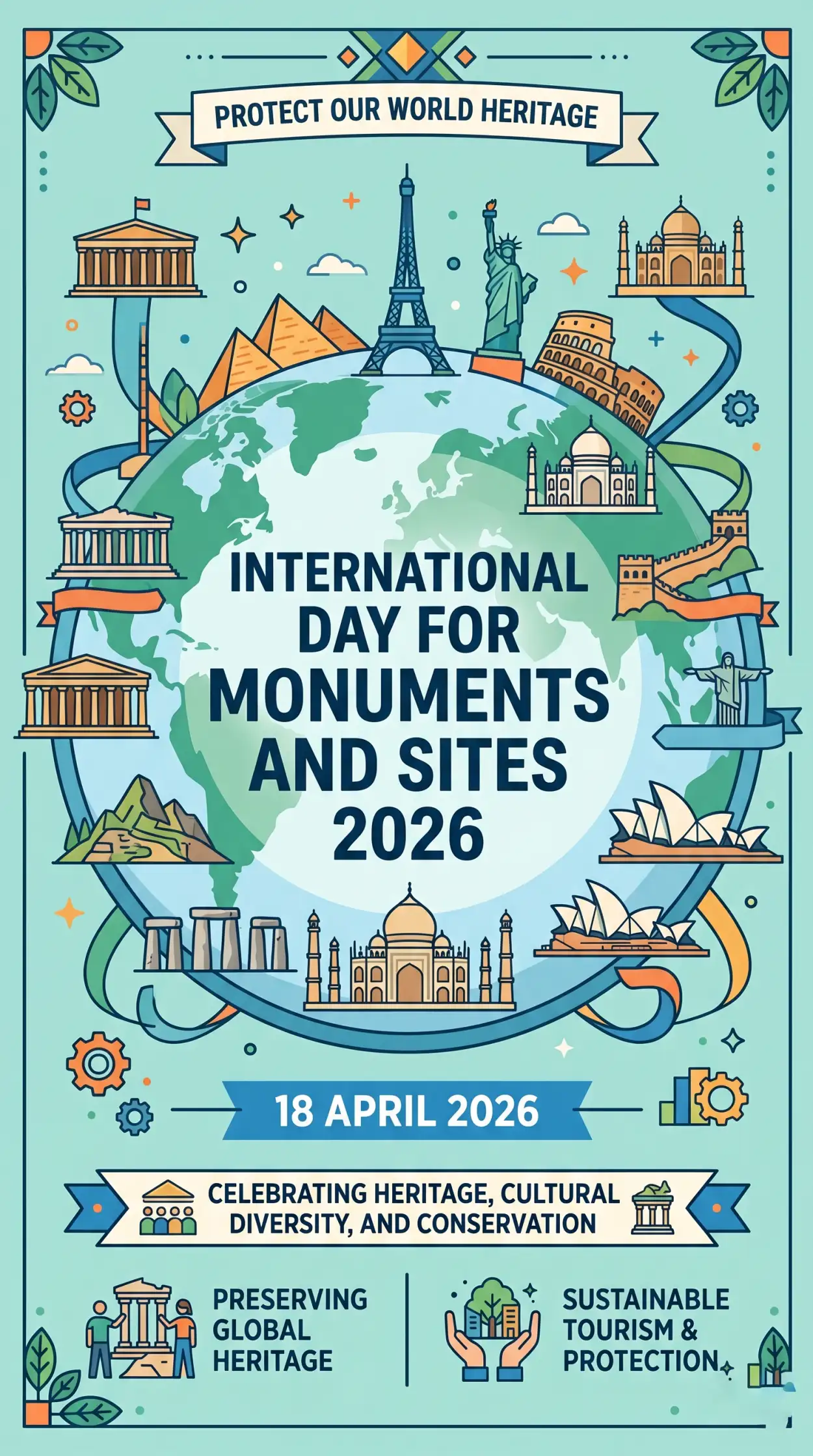 Free Download International Monuments Day Creative Poster - High Quality International Day For Monuments And Sites 2026 Image