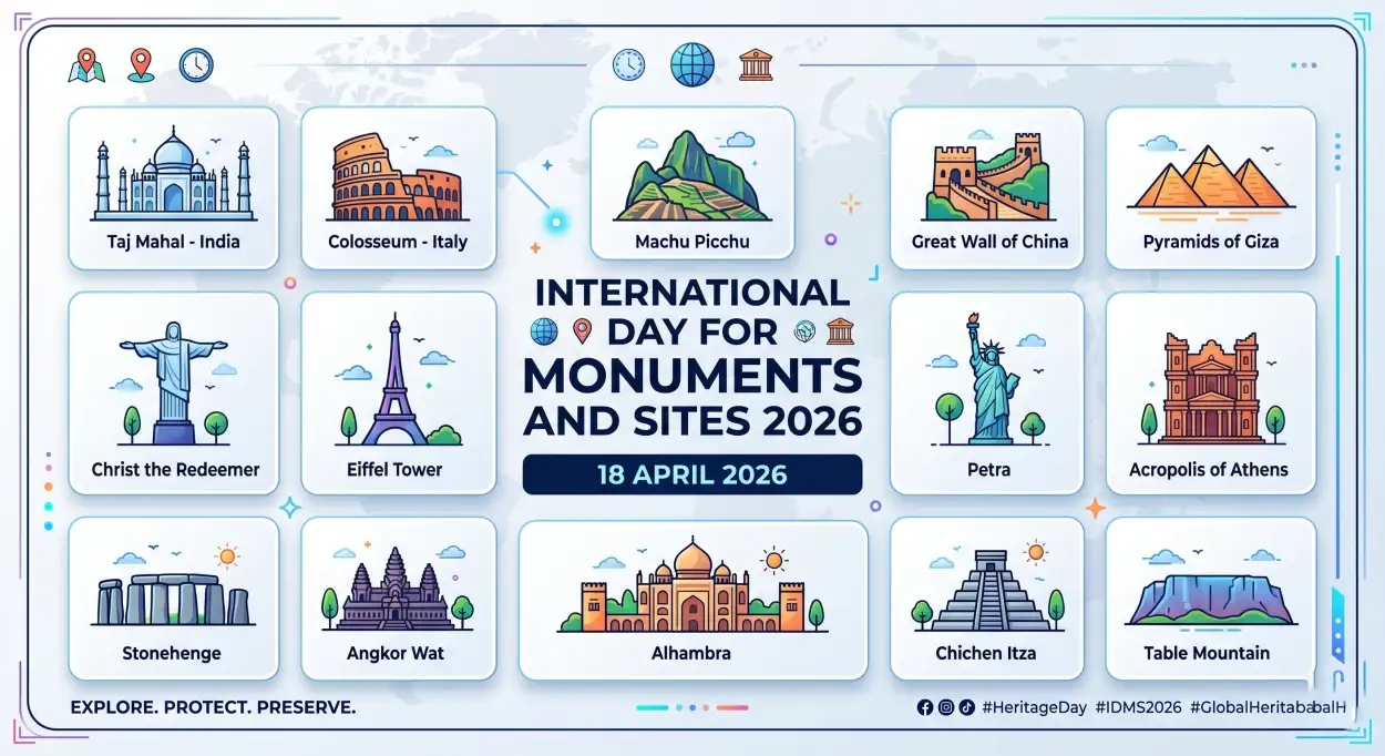 Free Download International Monuments Day Vector Illustration Free Download - High Quality International Day For Monuments And Sites 2026 Image