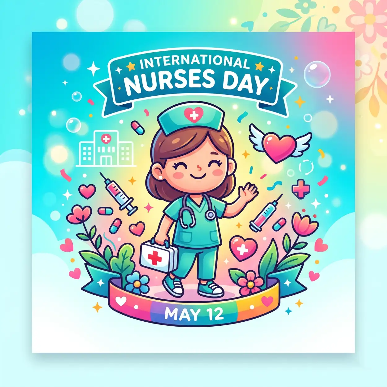 Free Download International Nurses Day 2026 Cute Nurse Cartoon Png - High Quality International Nurses Day 2026 Wishes Transparent PNG