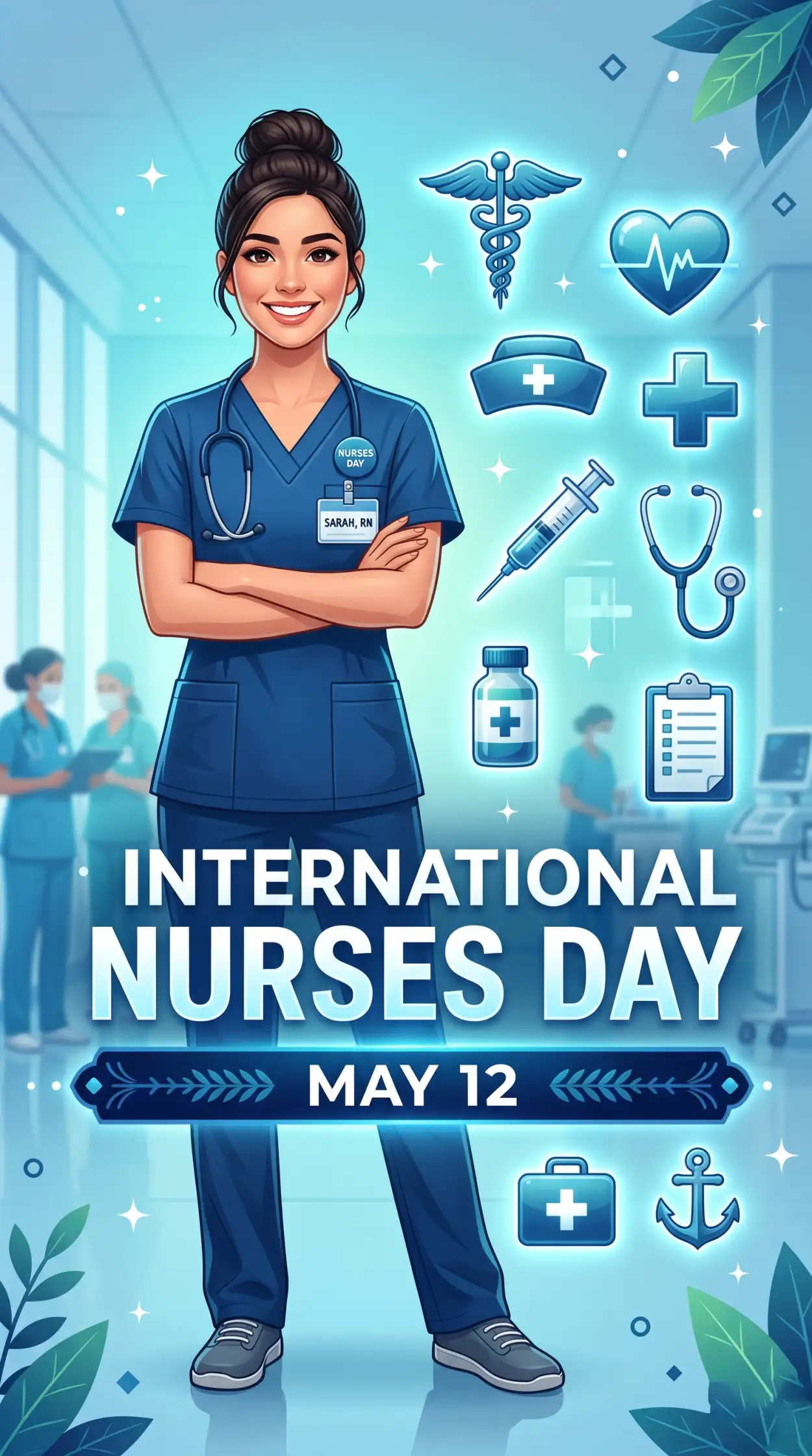 Free Download International Nurses Day 2026 Hd Background - High Quality International Nurses Day 2026 Wishes Background Image