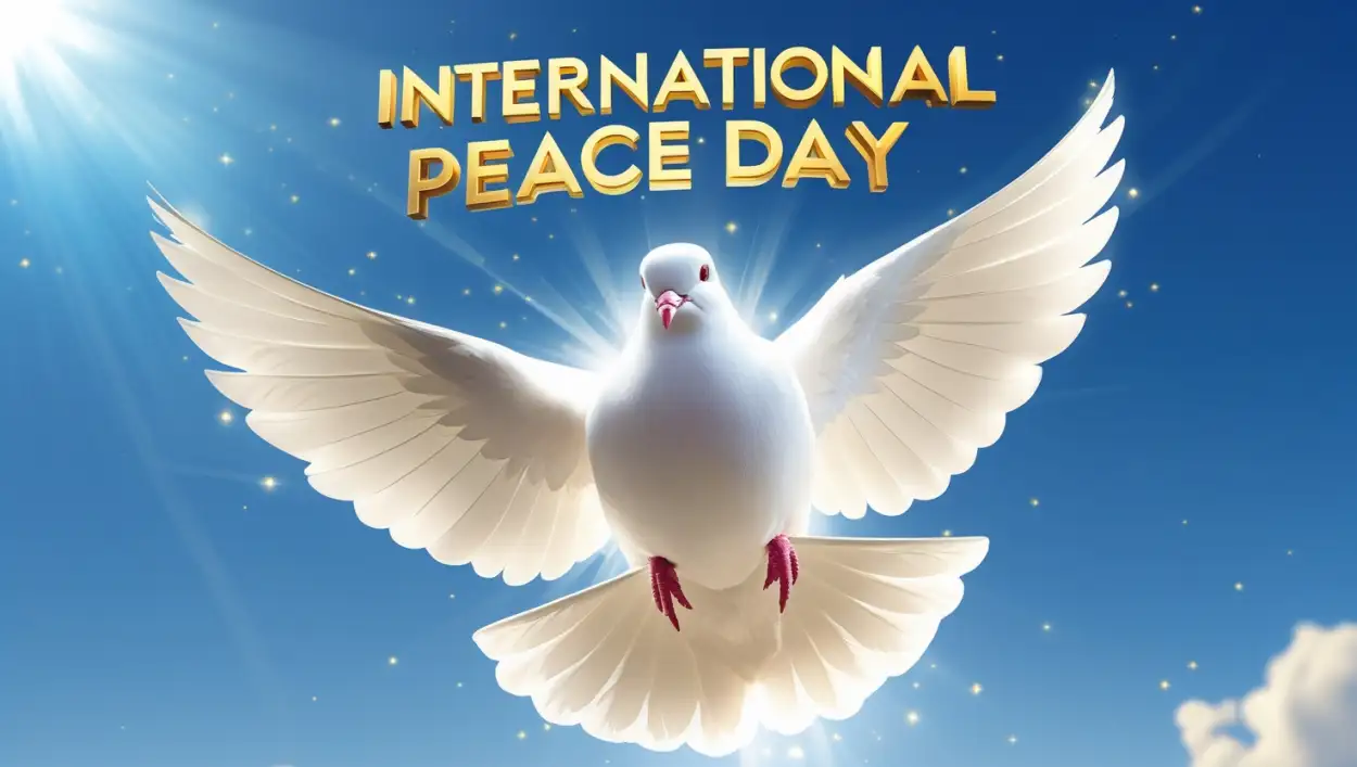 international peace day images with dove and olive branch