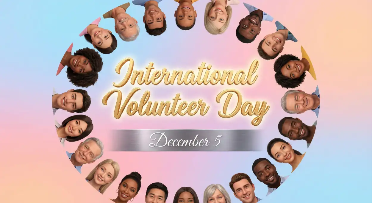 International Volunteer Day Poster With Volunteer Silhouettes - Royalty Free International Volunteer Day Image | Pngmagic Free Download International Volunteer Day Poster With Volunteer Silhouettes - High Quality International Volunteer Day Background