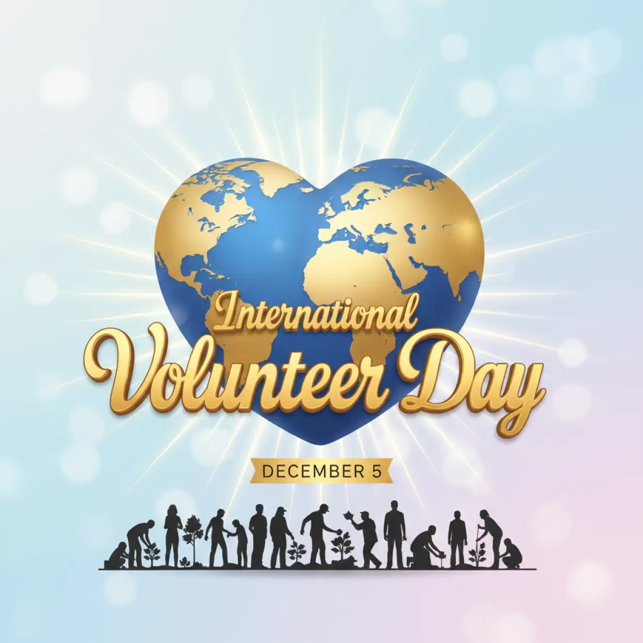Free Download International Volunteer Day WhatsApp Greeting Card Designs - High Quality International Volunteer Day Background