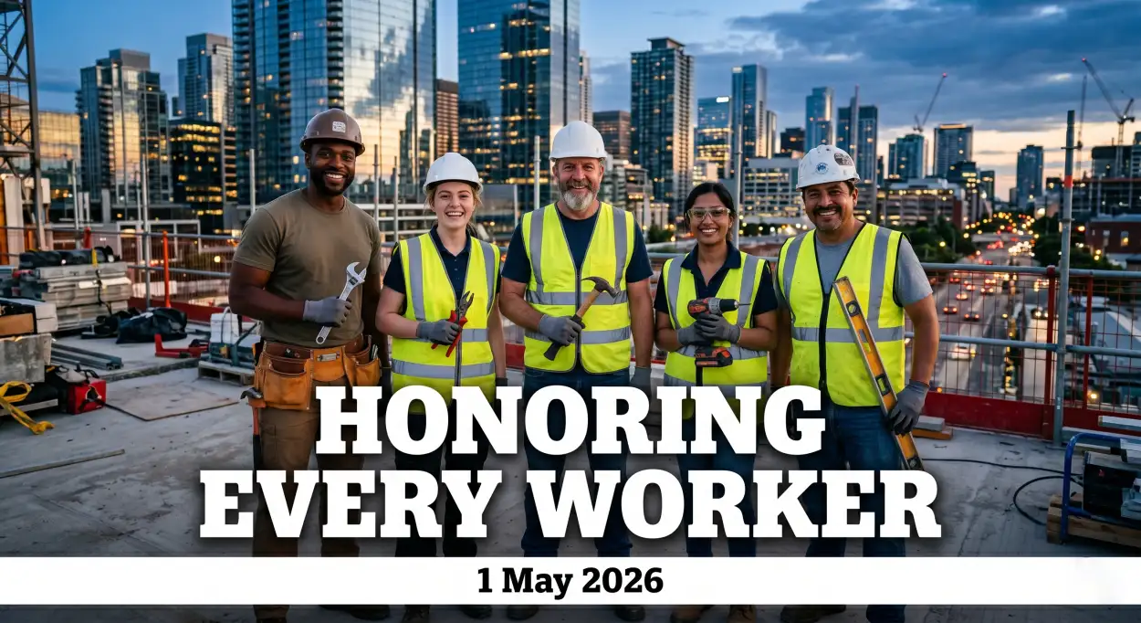 Free Download International Workers Day 2026 Celebration Banner Design - High Quality International Workers Day 2026 Wishes Image