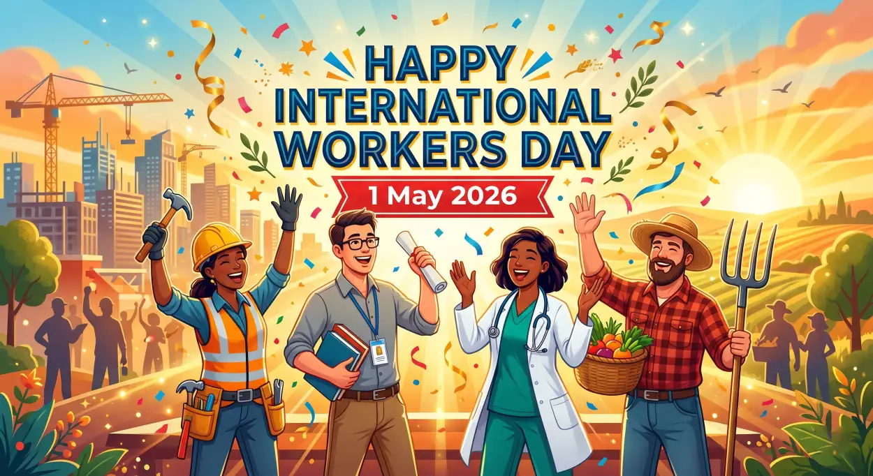 Free Download International Workers Day 2026 Festival Greeting Hd Cards - High Quality International Workers Day 2026 Wishes Image