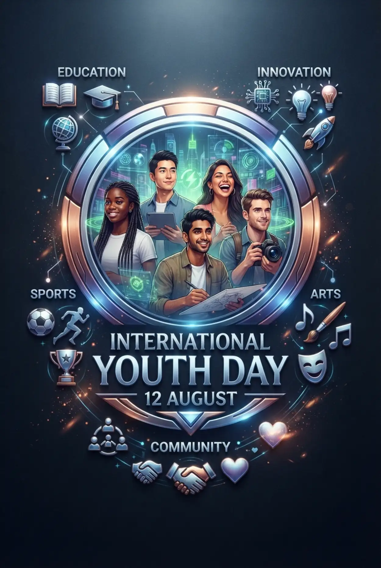 Free Download International Youth Day 2026 Community Poster - High Quality International Youth Day 2026 Image