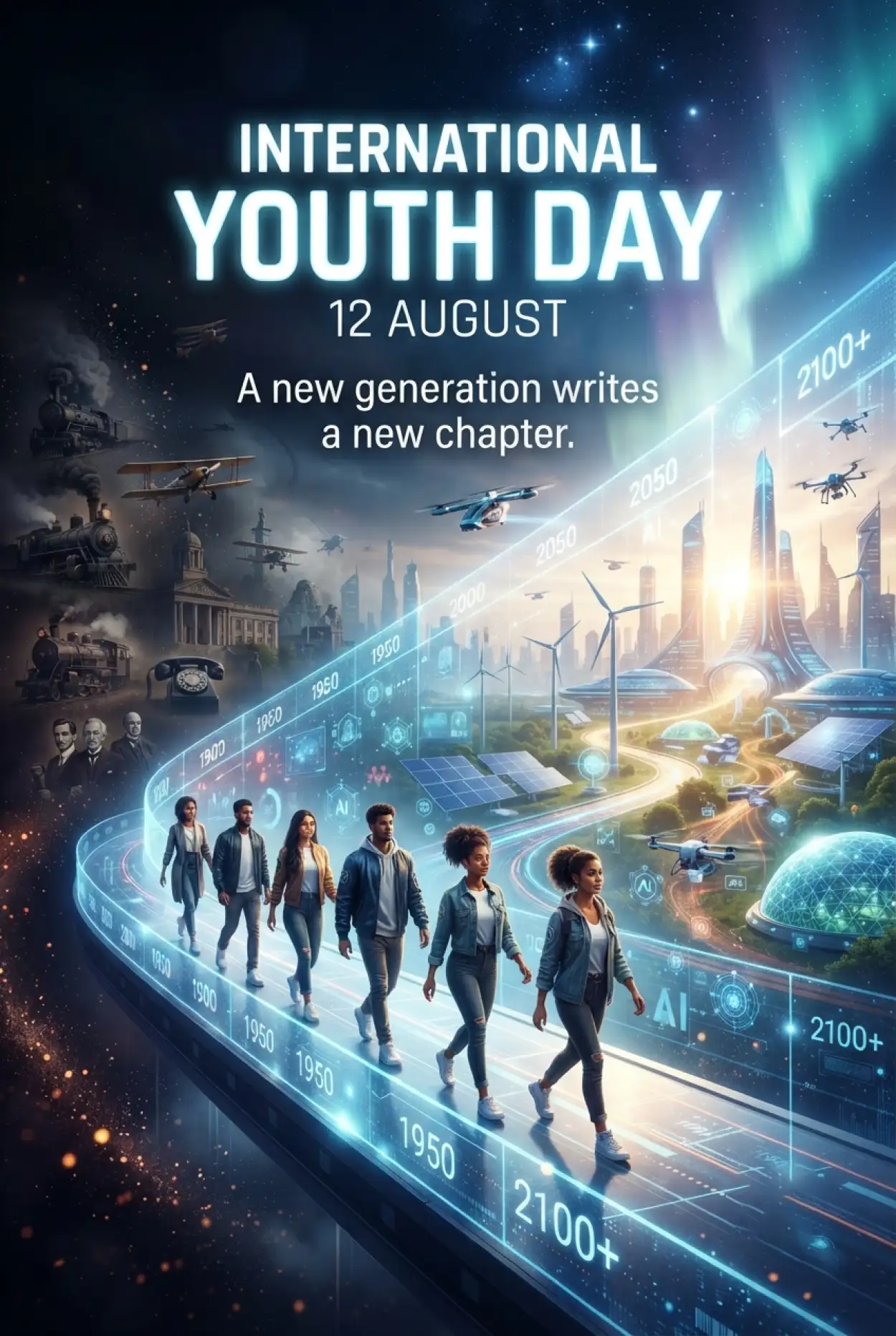 Free Download International Youth Day 2026 Future Generation Poster - High Quality International Youth Day 2026 Image