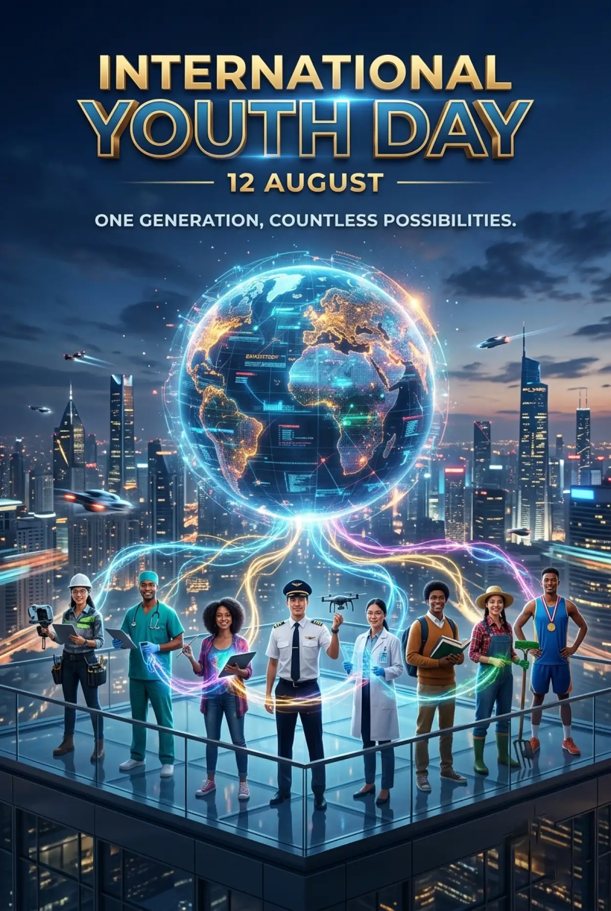 Free Download International Youth Day 2026 Global Youth Poster - High Quality International Youth Day 2026 Image