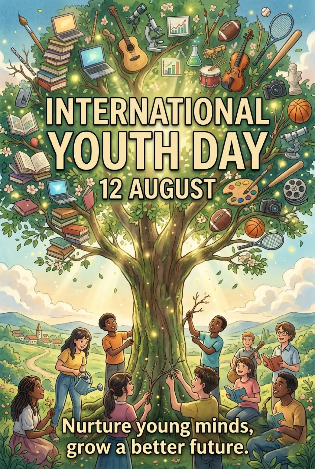Free Download International Youth Day 2026 Youth Education Banner - High Quality International Youth Day 2026 Image