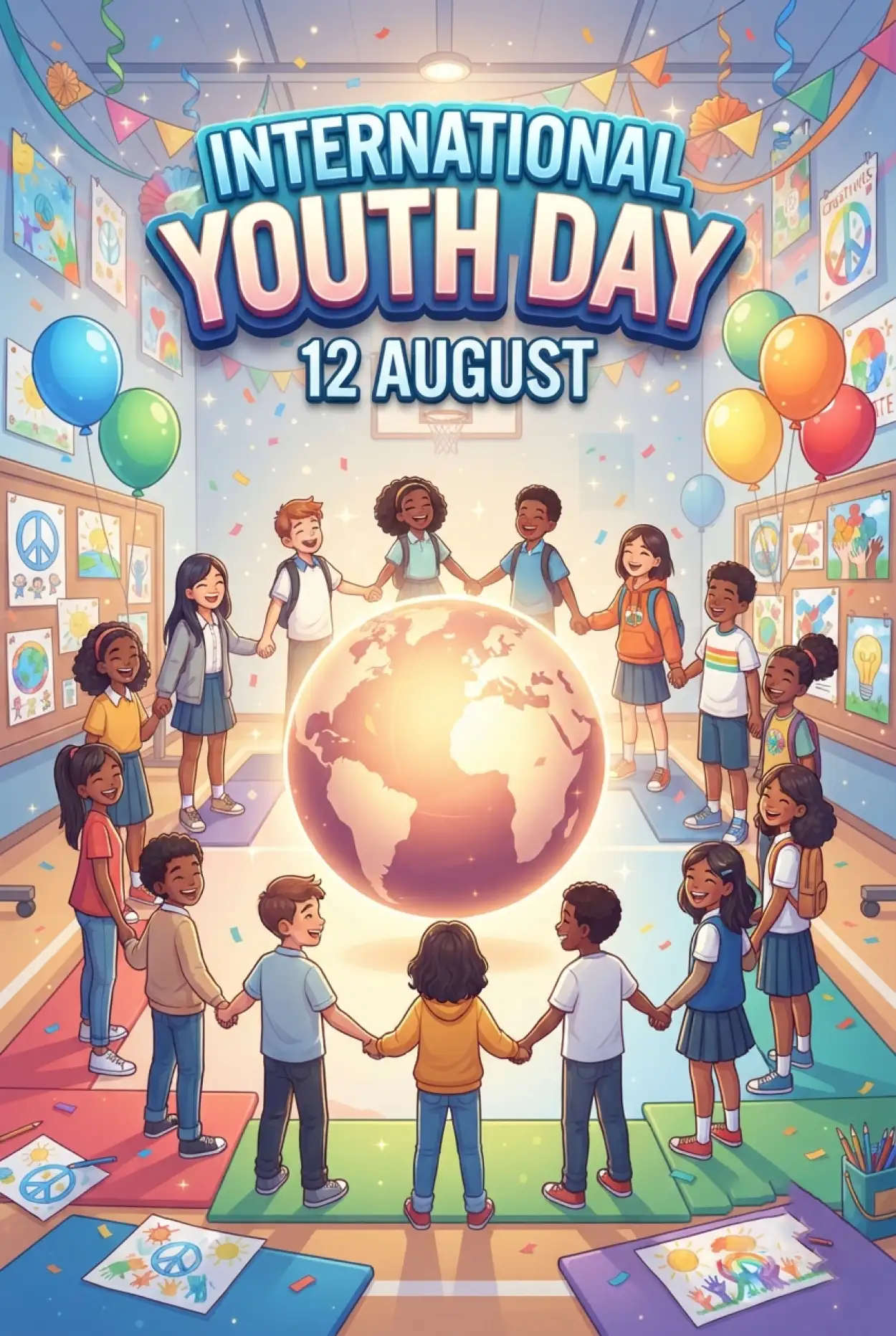 Free Download International Youth Day 2026 Youth Education Poster - High Quality International Youth Day 2026 Image