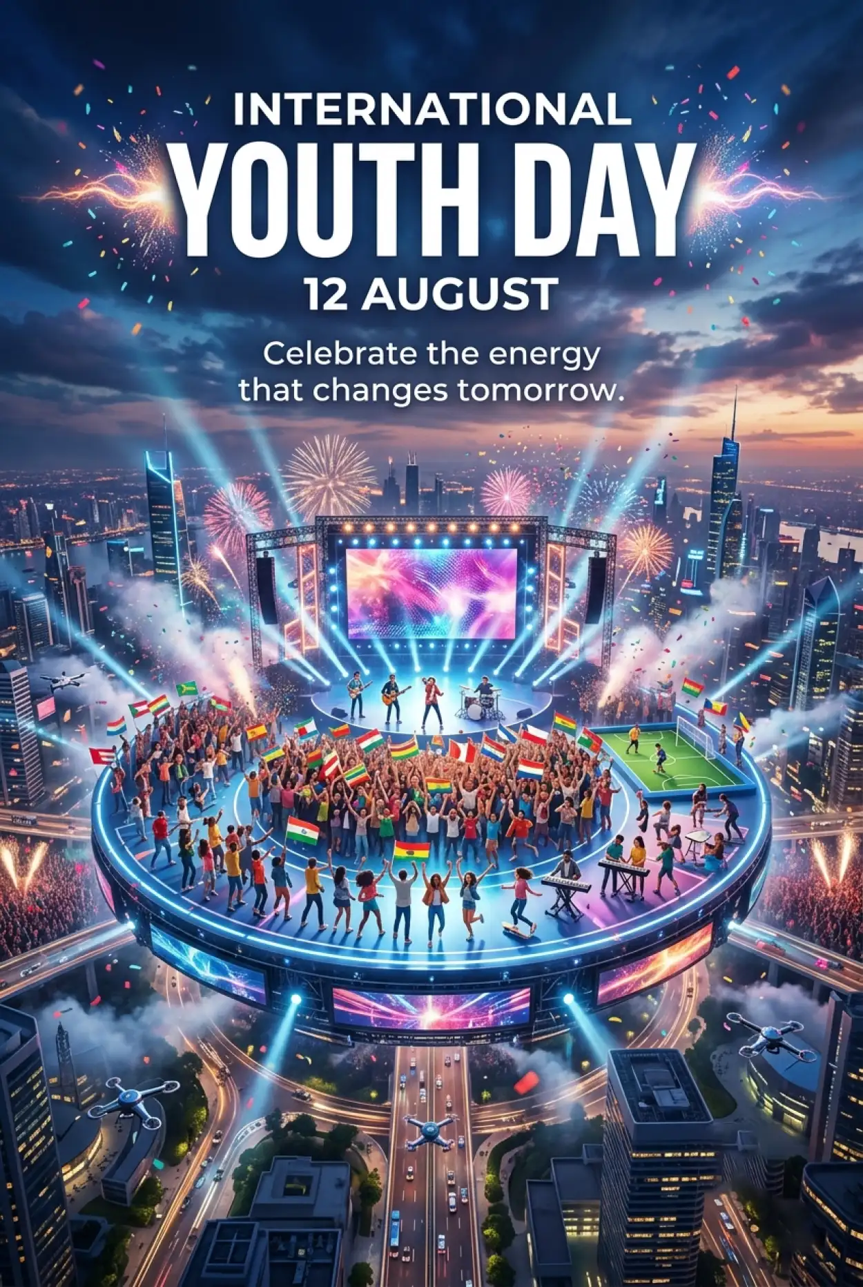 Free Download International Youth Day 2026 Youth Empowerment Poster - High Quality International Youth Day 2026 Image
