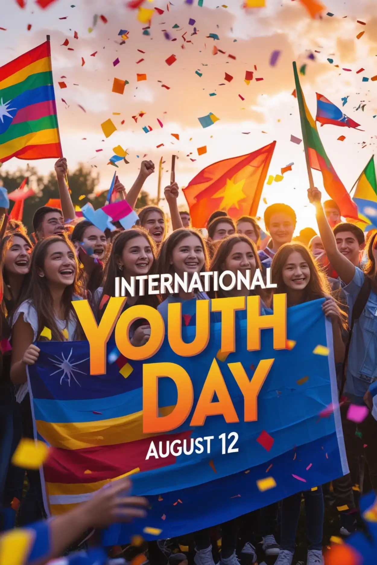 international youth day greeting card design