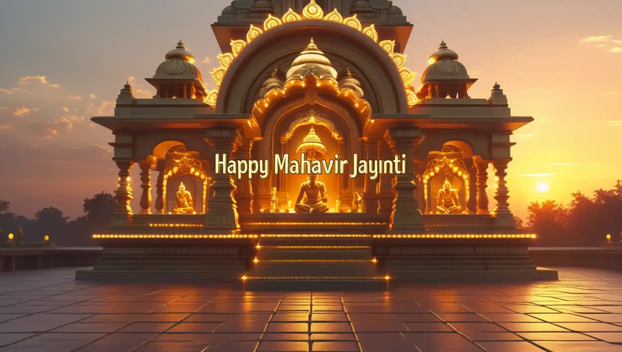 Free Download Jain Temple Mahavir Jayanti Decorations - High Quality Happy Mahavir Jayanti Background