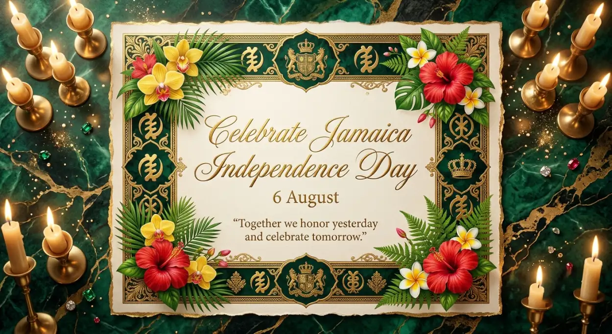 Free Download Jamaica Independence Day 2026 Invitation Card - High Quality Jamaica Independence Day 2026 Image