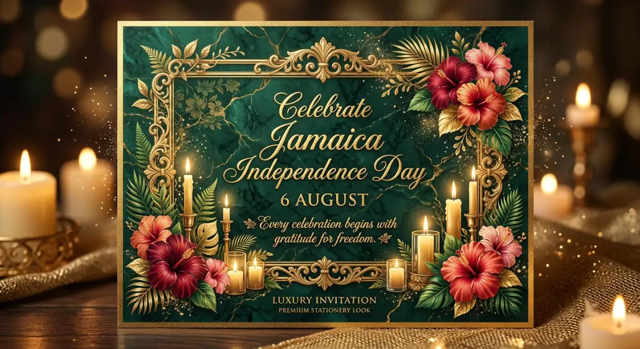 Free Download Jamaica Independence Day 2026 Invitation Template - High Quality Jamaica Independence Day 2026 Image