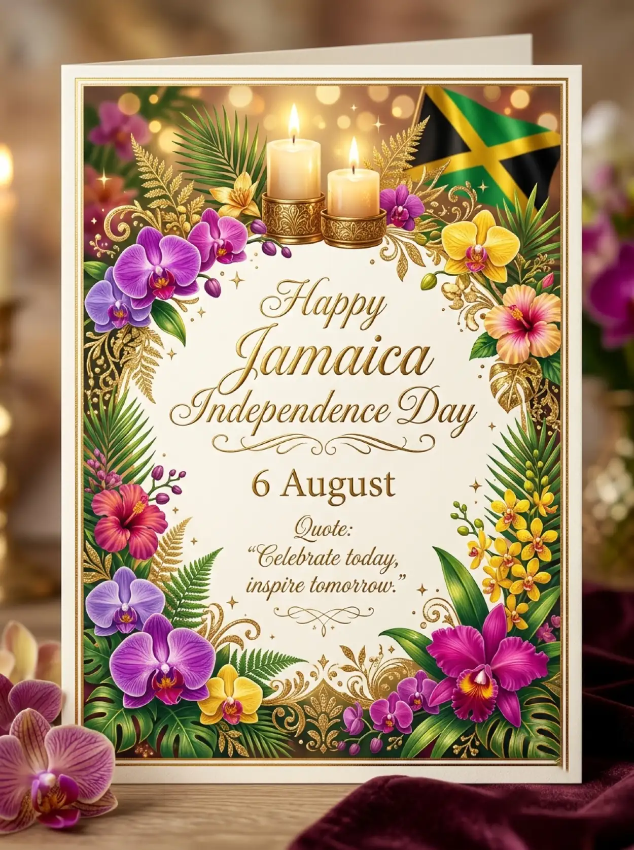 Free Download Jamaica Independence Day 2026 Printable Card - High Quality Jamaica Independence Day 2026 Image