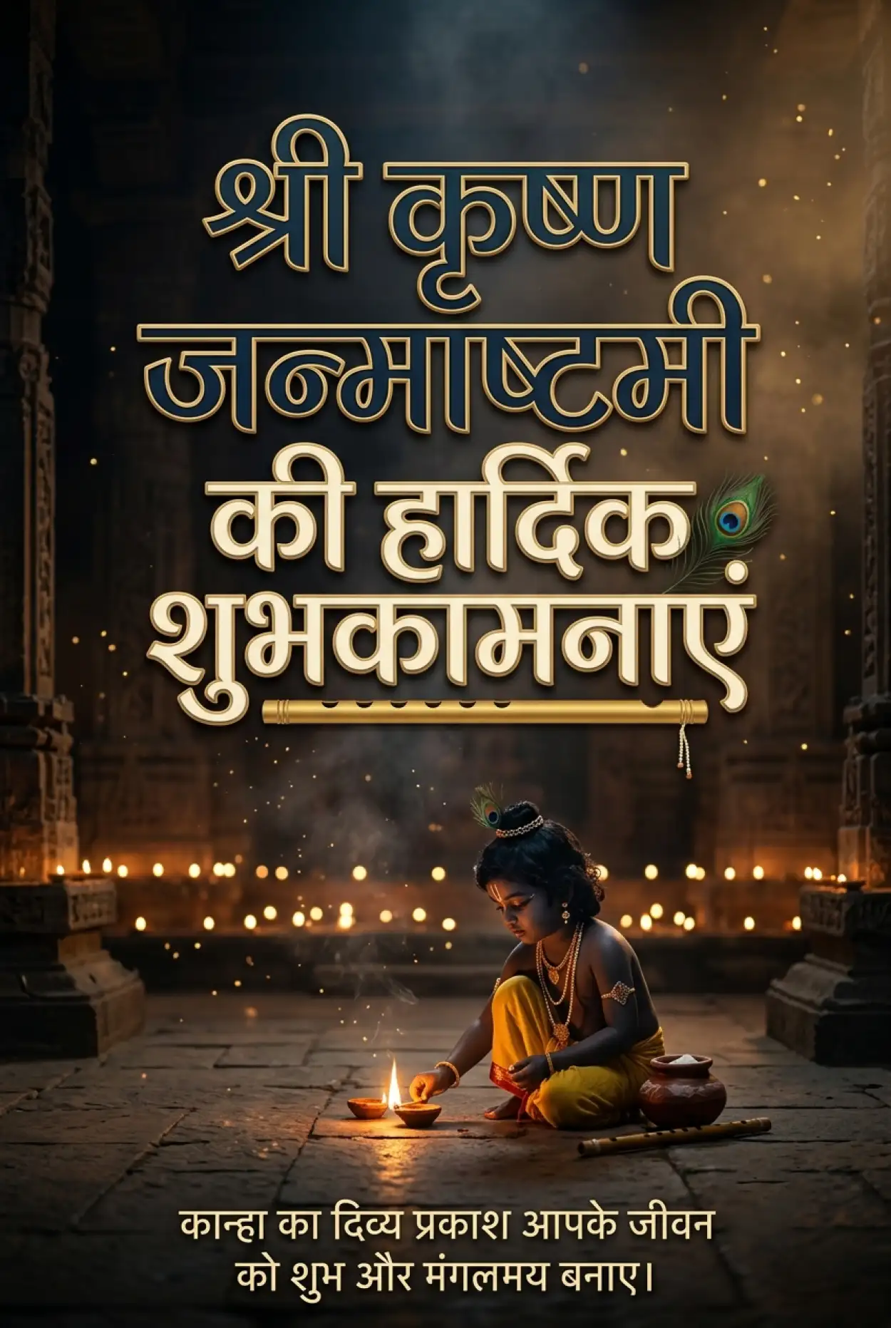Free Download Janmashtami Ki Hardik Shubhkamnaye Hindi Status - High Quality Shri Krishna Janmashtami Ki Hardik Shubhkamnaye In Hindi Image