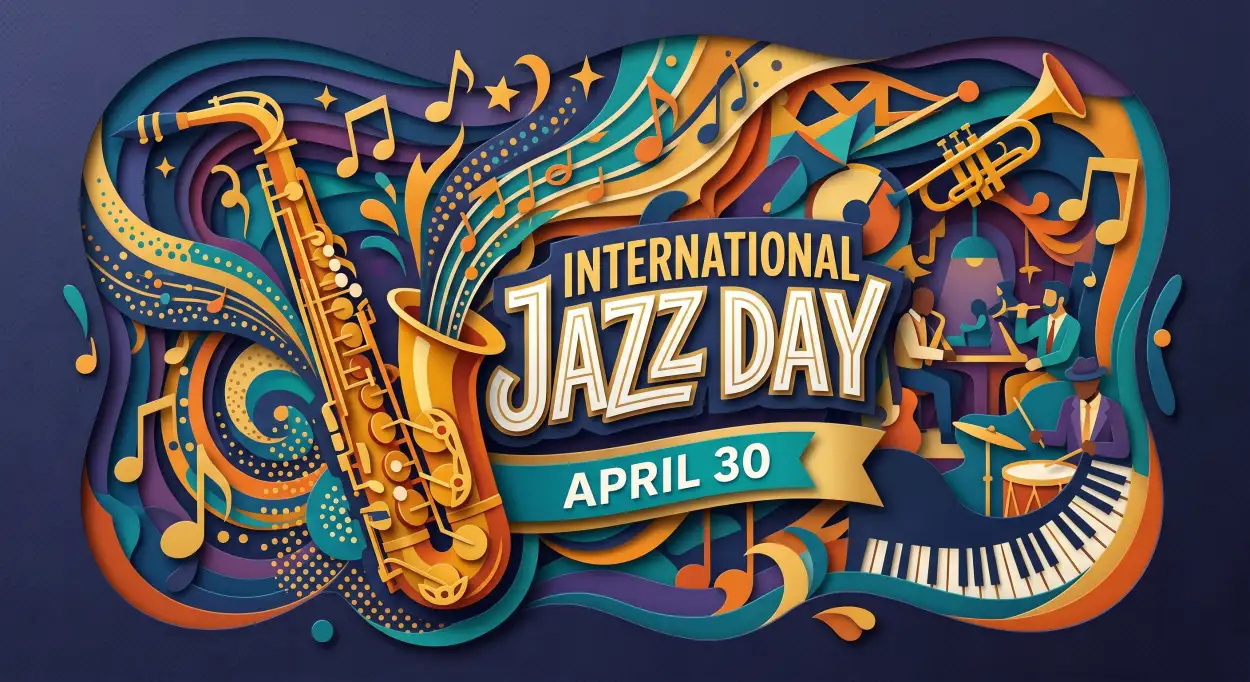 Free Download Jazz Day Branding Ideas 2026 - High Quality International Jazz Day 2026 Image