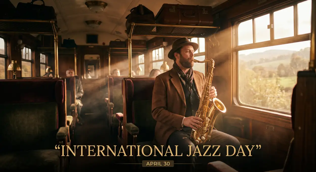 Free Download Jazz Day Luxury Poster Concept - High Quality International Jazz Day 2026 Image