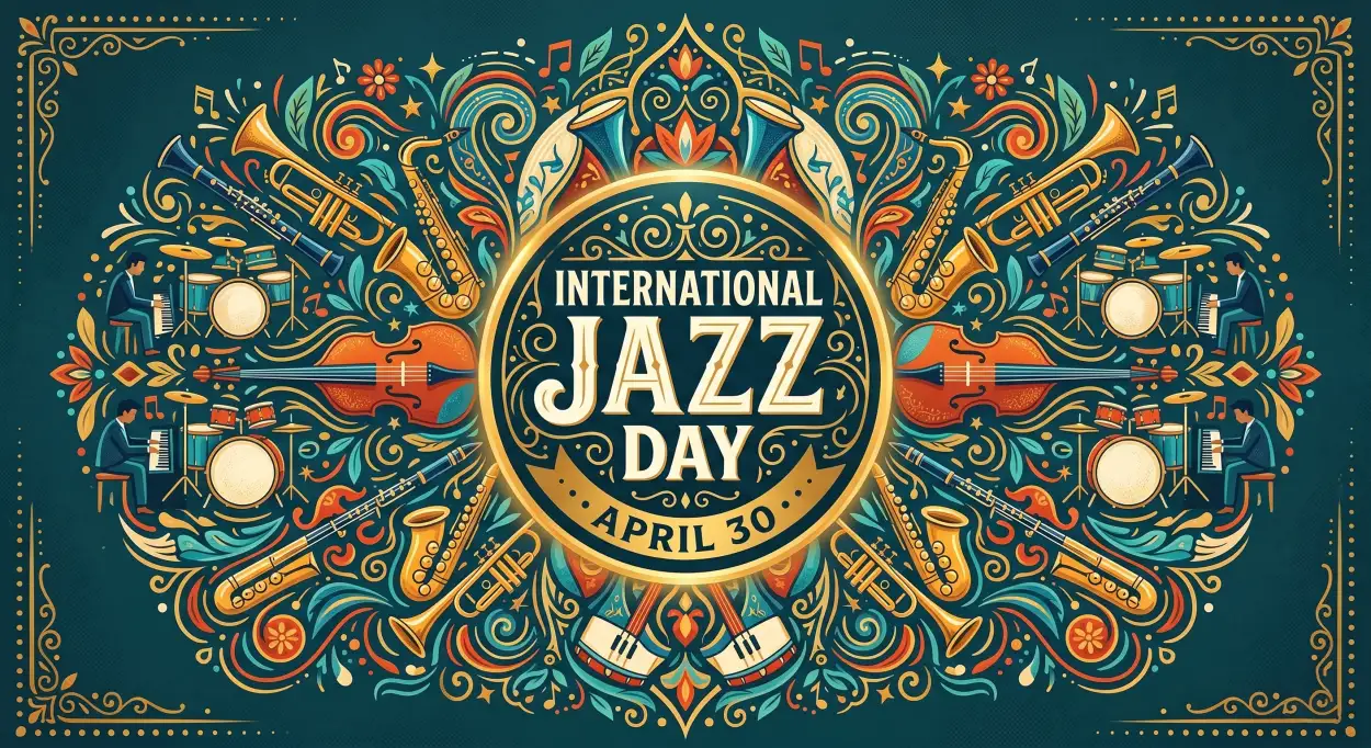 Free Download Jazz Day Minimal Design Inspiration - High Quality International Jazz Day 2026 Image