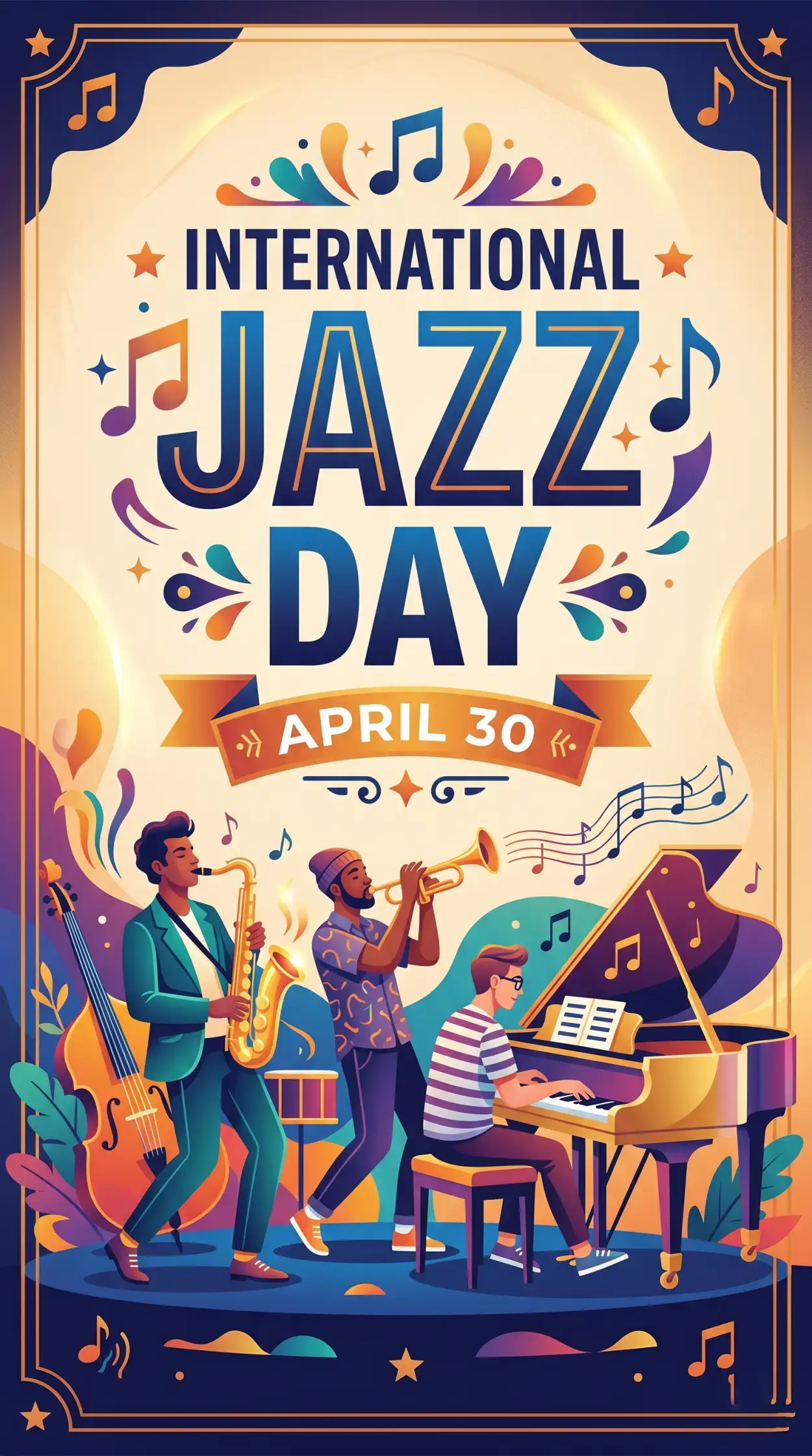 Free Download Jazz Day Poster Design 2026 - High Quality International Jazz Day 2026 Image