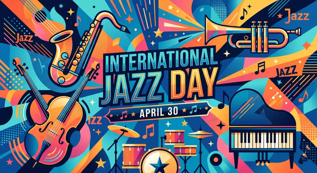 Free Download Jazz Day Vector Illustration Free - High Quality International Jazz Day 2026 Image