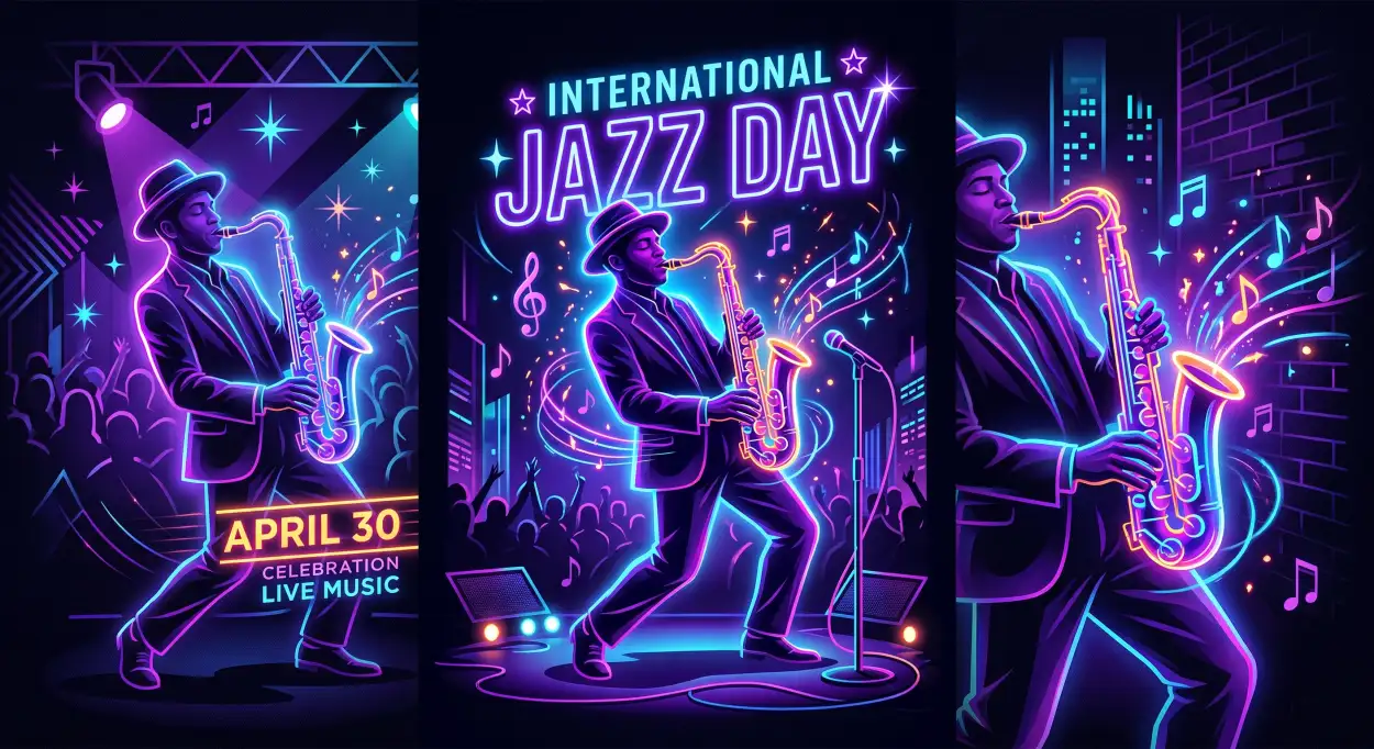 Free Download Jazz Theme Png Pack Free Download - High Quality International Jazz Day 2026 Transparent PNG