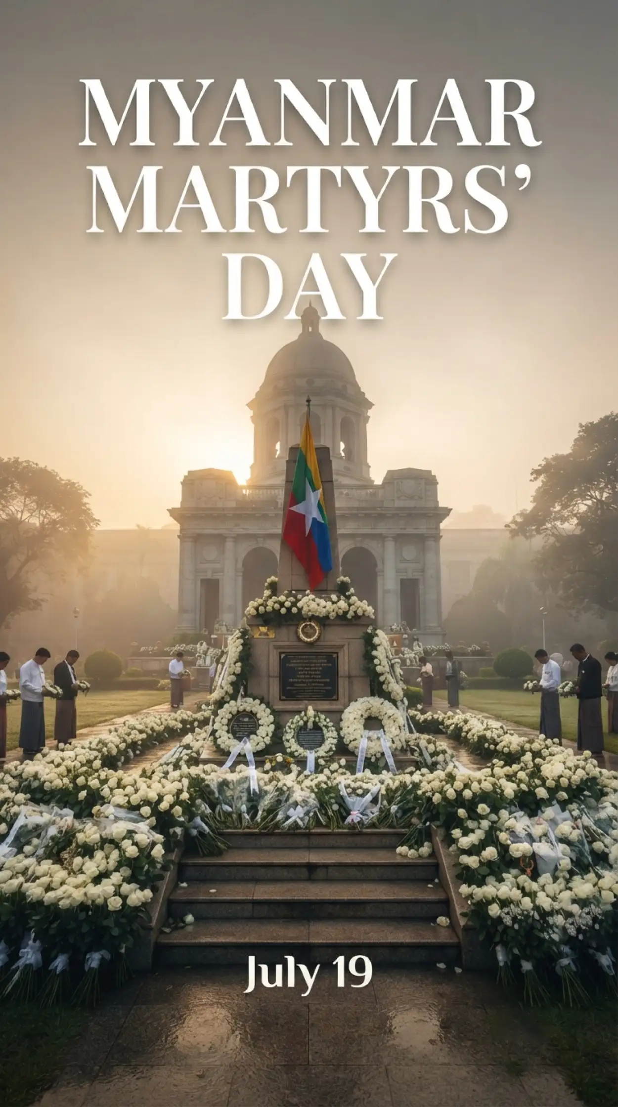 Free Download July 19 Remembrance Day Myanmar - High Quality Myanmar Martyrs Day 2026 Image