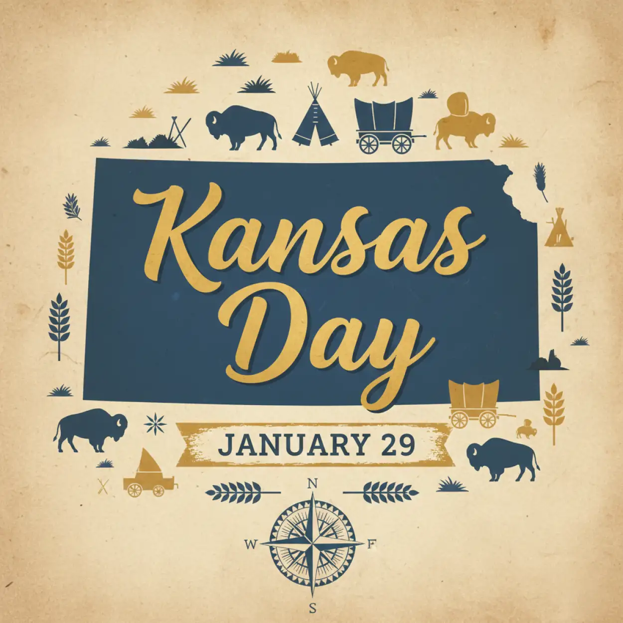 kansas day creative typography