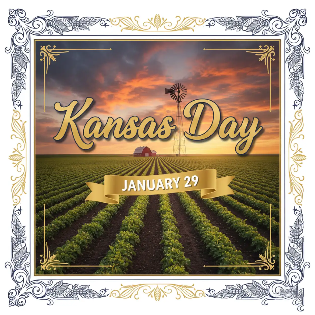 kansas day elegant poster
