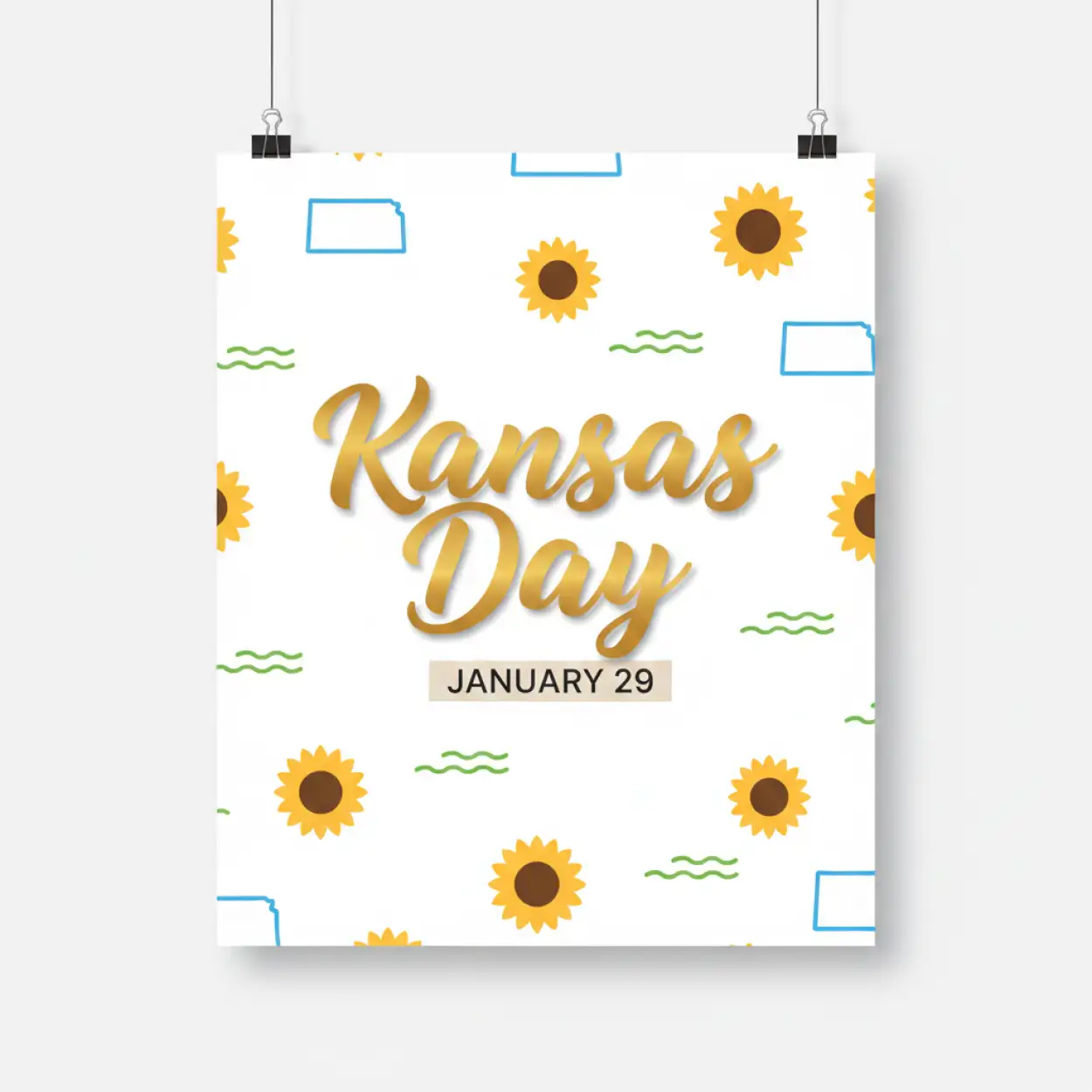 kansas day festive banner