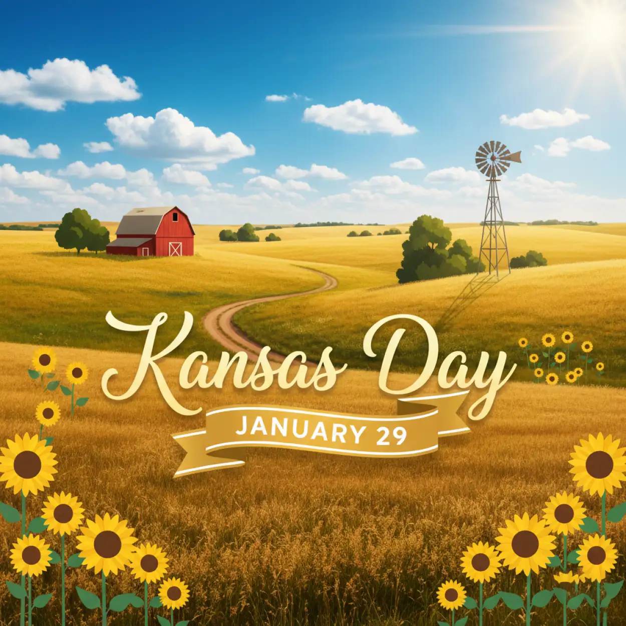 kansas day stock illustration