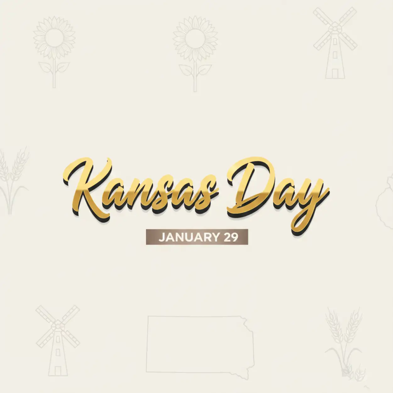 kansas day typography design